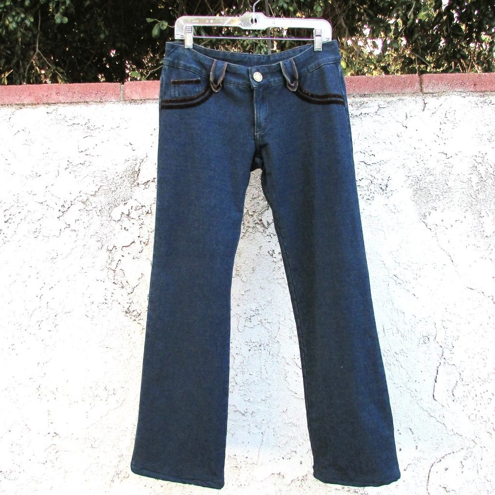 J Lo navy stretch cotton boot cut jeans 11